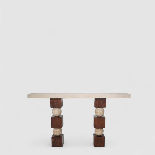 Consola Ánima mármol travertino